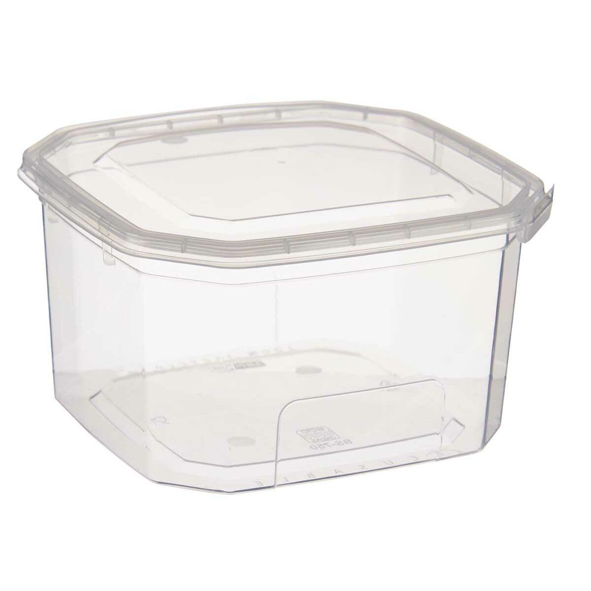 Fiambrera Rectangular con Tapa Leknes BS750ROI Transparente Polipropileno 750 ml 12,8 x 7,5 x 13,5 cm (24 Unidades)