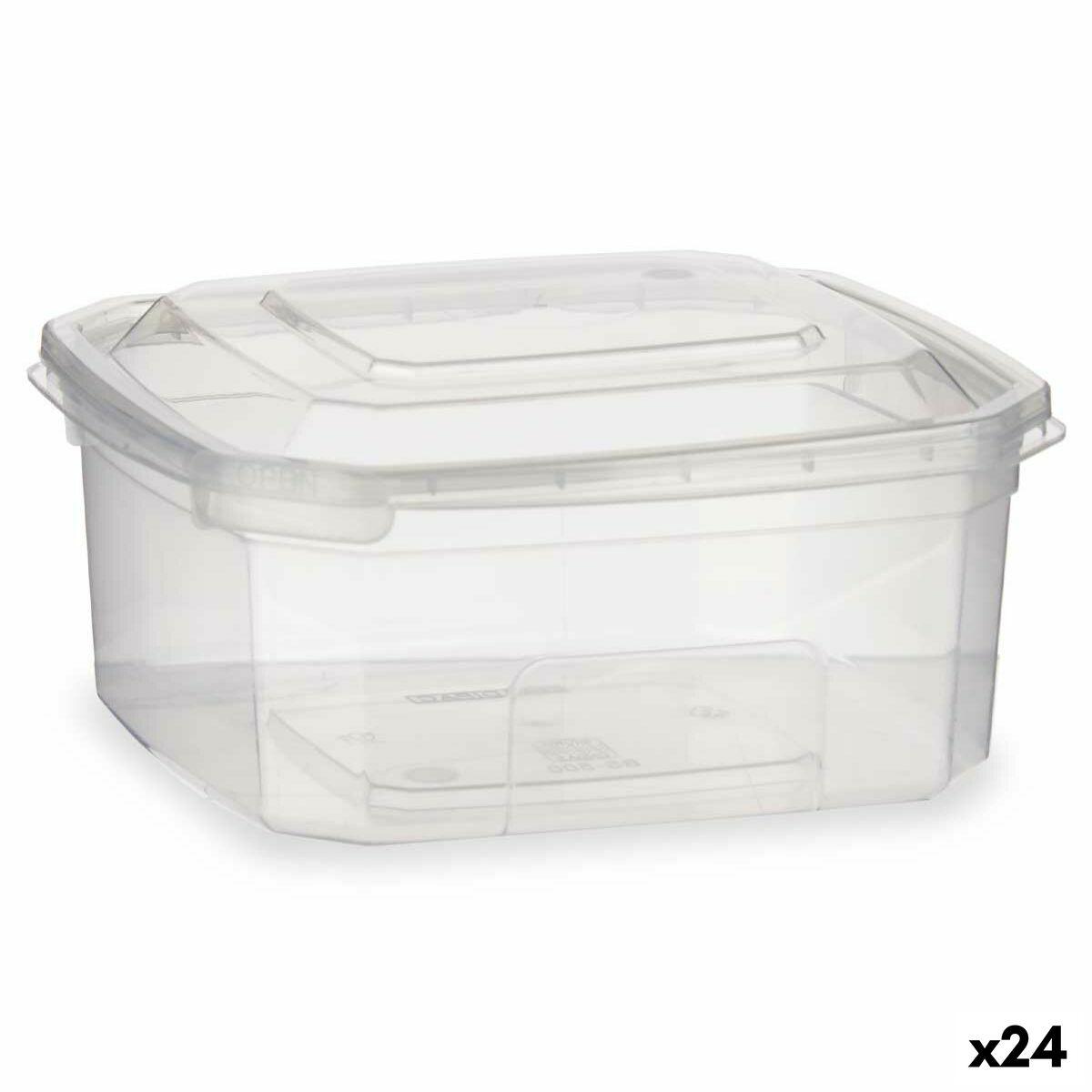 Fiambrera Rectangular con Tapa Leknes BS500ROI Transparente Polipropileno 500 ml 12,3 x 6 x 13 cm (24 Unidades)