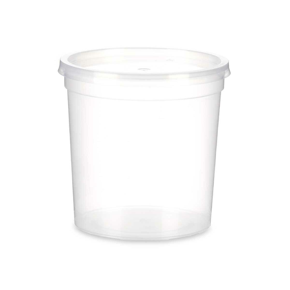 Fiambrera Redonda con Tapa Leknes UT010NC01 Transparente Polipropileno 1 L 12,5 x 12,5 x 12,5 cm (12 Unidades)