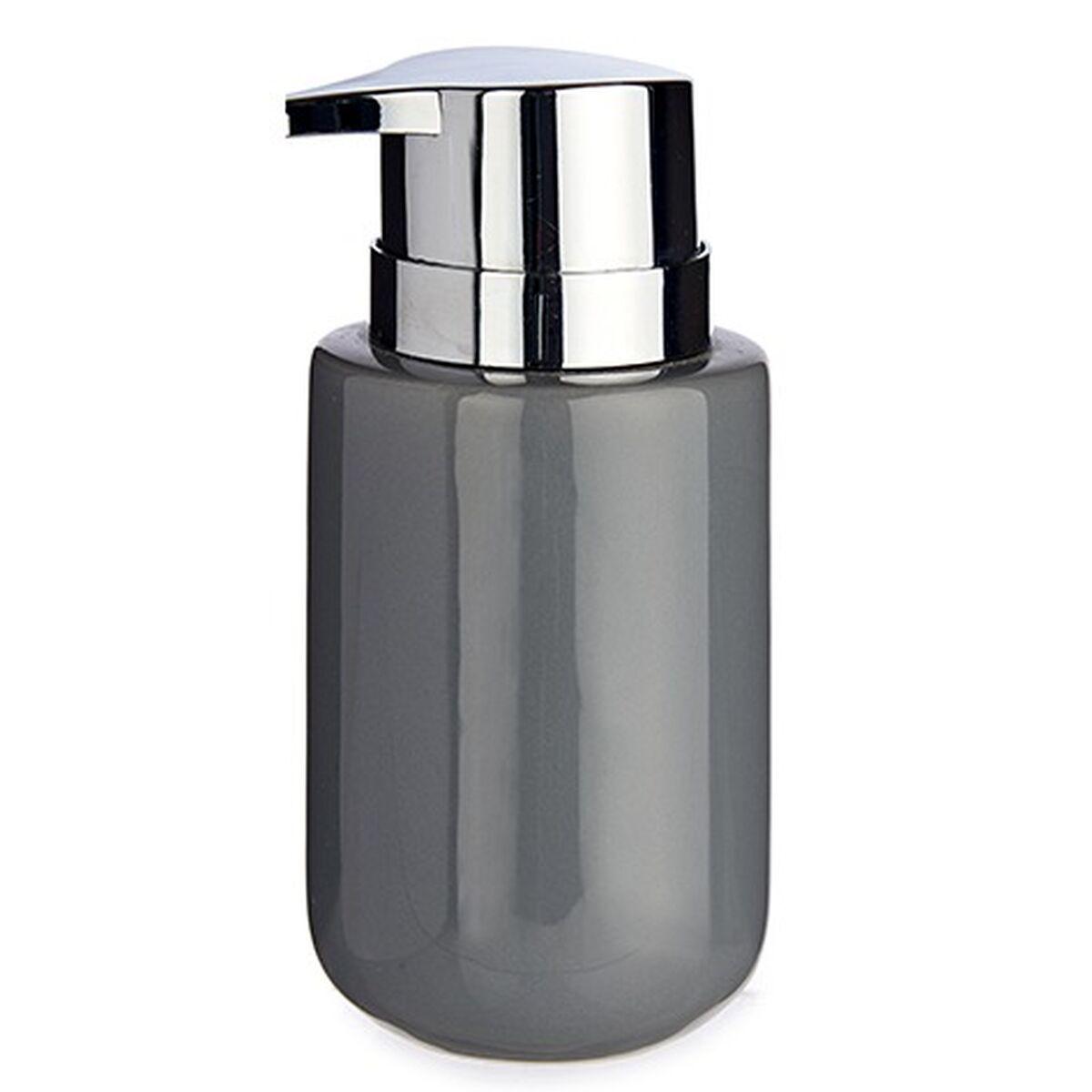 Dispensador de Jabón Berilo J1017-A-GRIS Gris Plateado Metal Cerámica 350 ml 7 x 14,5 x 8,5 cm (6 Unidades)