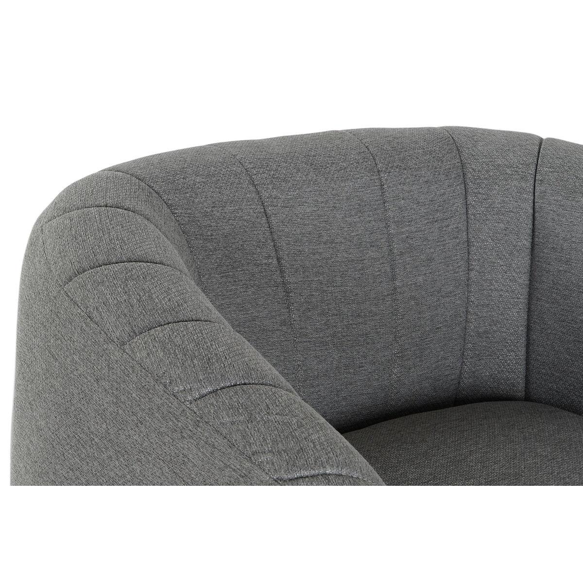 Sillón DKD Home Decor Negro Gris Espuma Madera Metal 81 x 75 x 73 cm