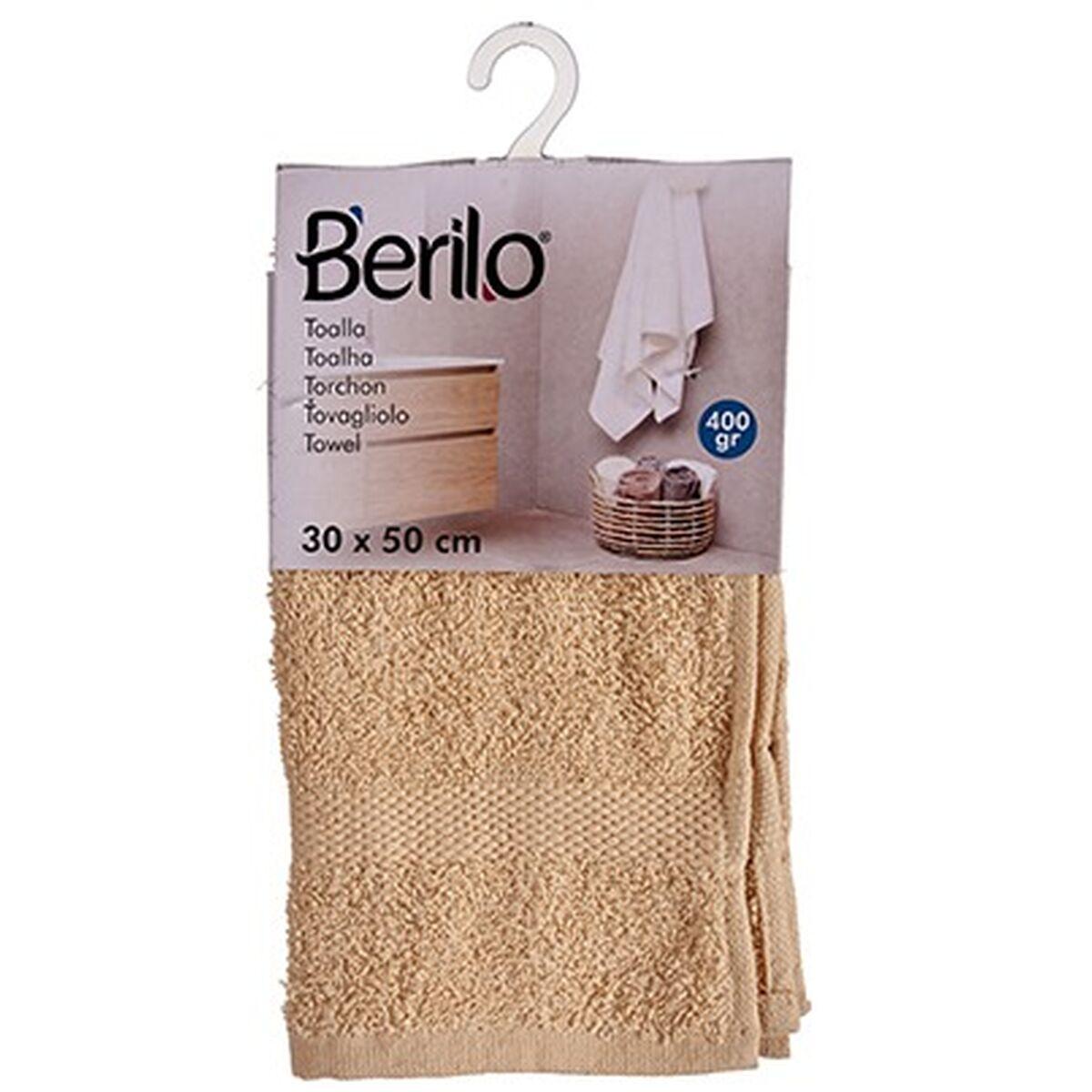 Toalla de baño Berilo 89656 Crema 80 % algodón 20 % Poliéster 30 x 50 cm (12 Unidades)