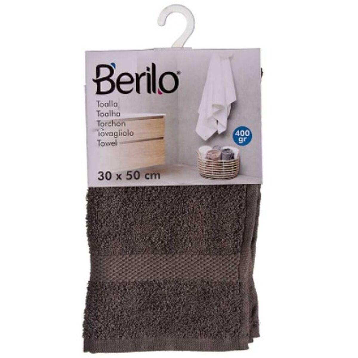 Toalla de baño Berilo 89668 Gris 80 % algodón 20 % Poliéster 30 x 50 cm (12 Unidades)
