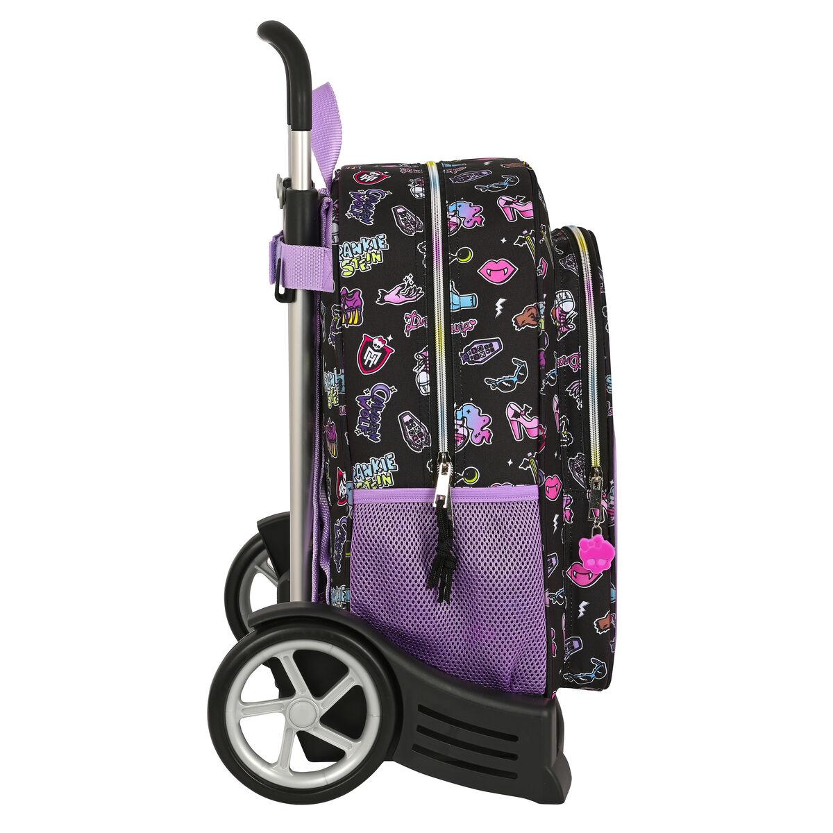 Mochila Escolar con Ruedas Monster High Creep Negro 33 x 42 x 14 cm