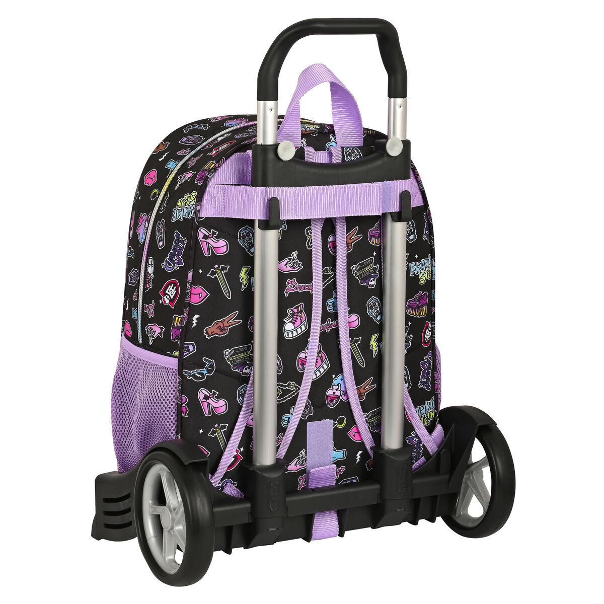 Mochila Escolar con Ruedas Monster High Creep Negro 33 x 42 x 14 cm