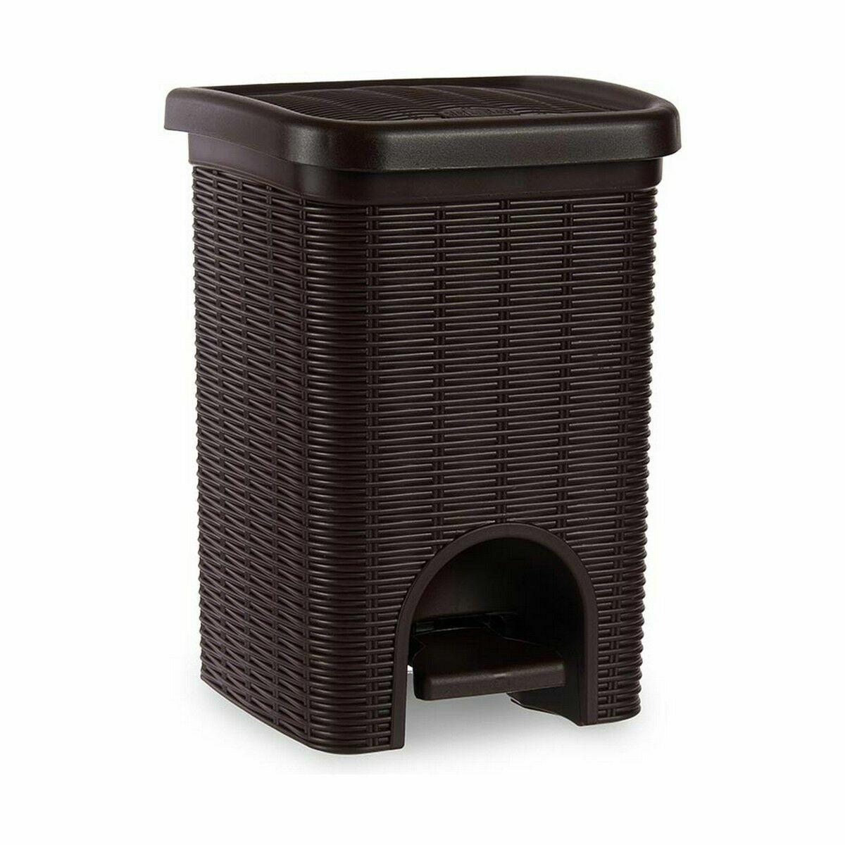 Papelera con Pedal Stefanplast Elegance Marrón Plástico 6 L (6 Unidades)