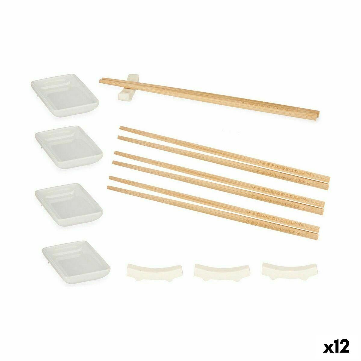 Set de Sushi Blanco Cerámica (12 Unidades)