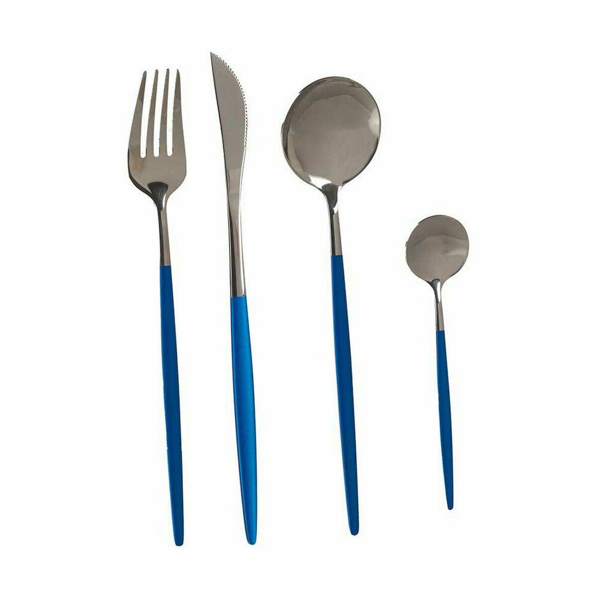 Set de Cubiertos Kinvara BST-CT022 Azul Plateado Acero Inoxidable (12 Unidades)