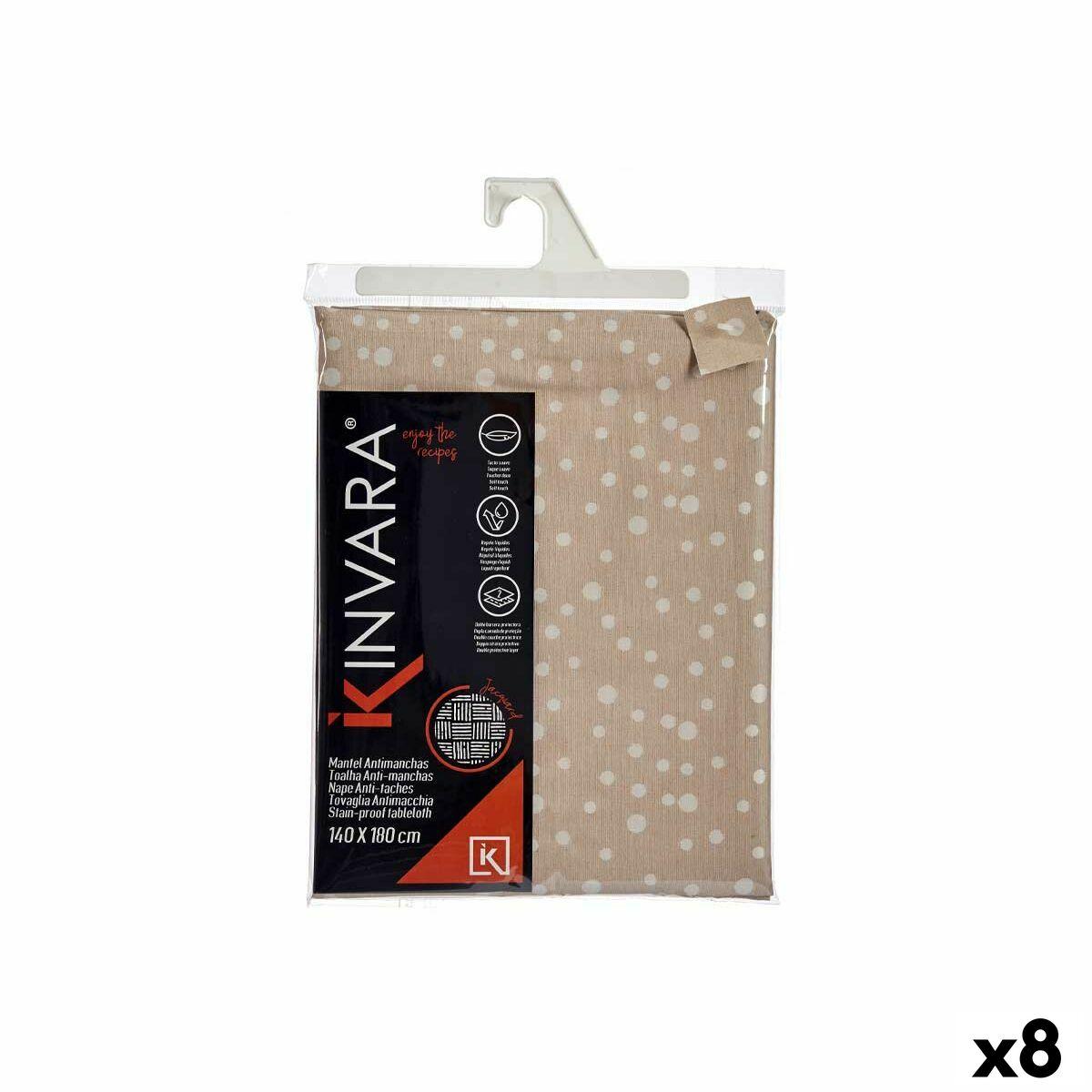 Mantel Kinvara BABEL BEIGE 41 Beige Jacquard 140 x 180 cm Antimanchas Lunares (8 Unidades)