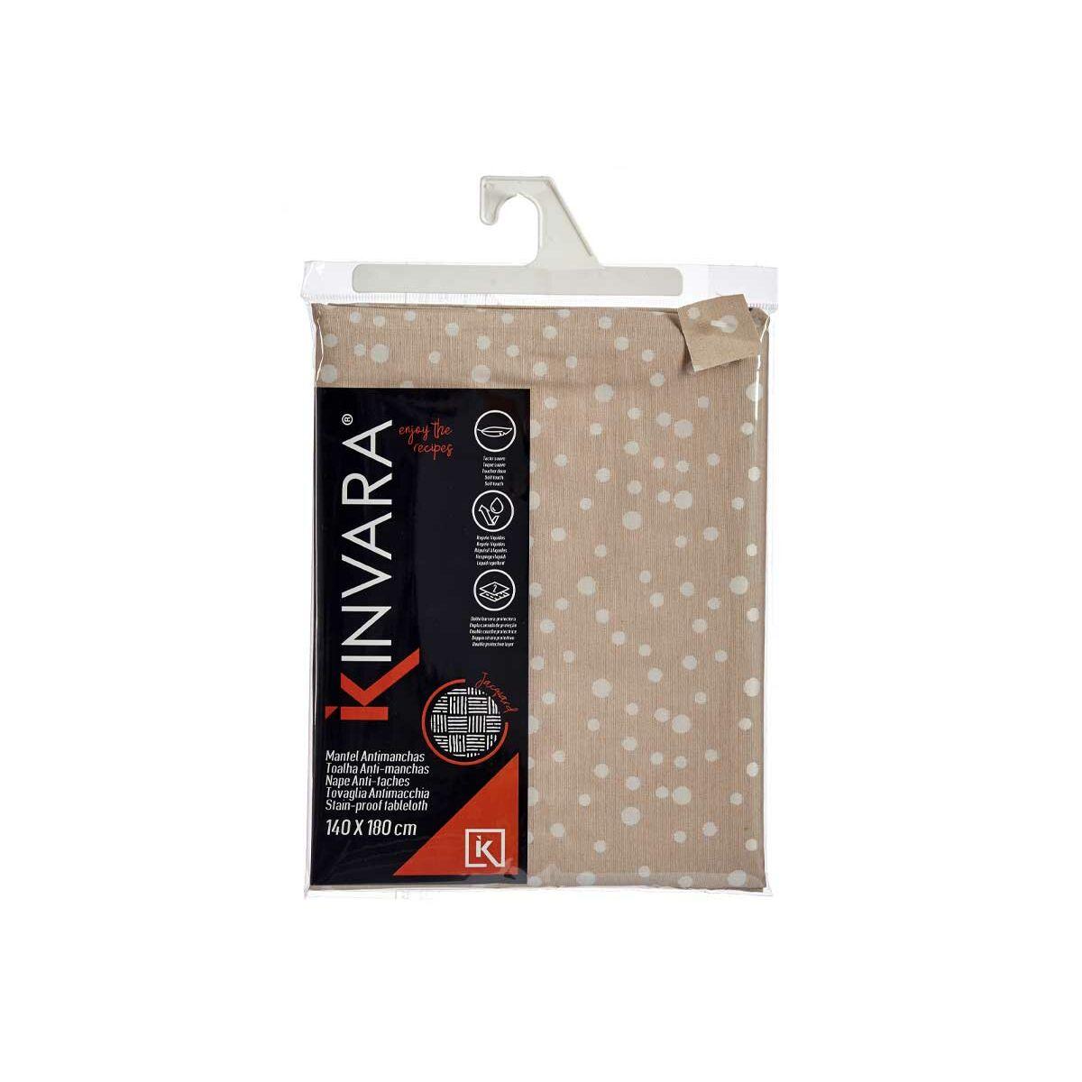 Mantel Kinvara BABEL BEIGE 41 Beige Jacquard 140 x 180 cm Antimanchas Lunares (8 Unidades)
