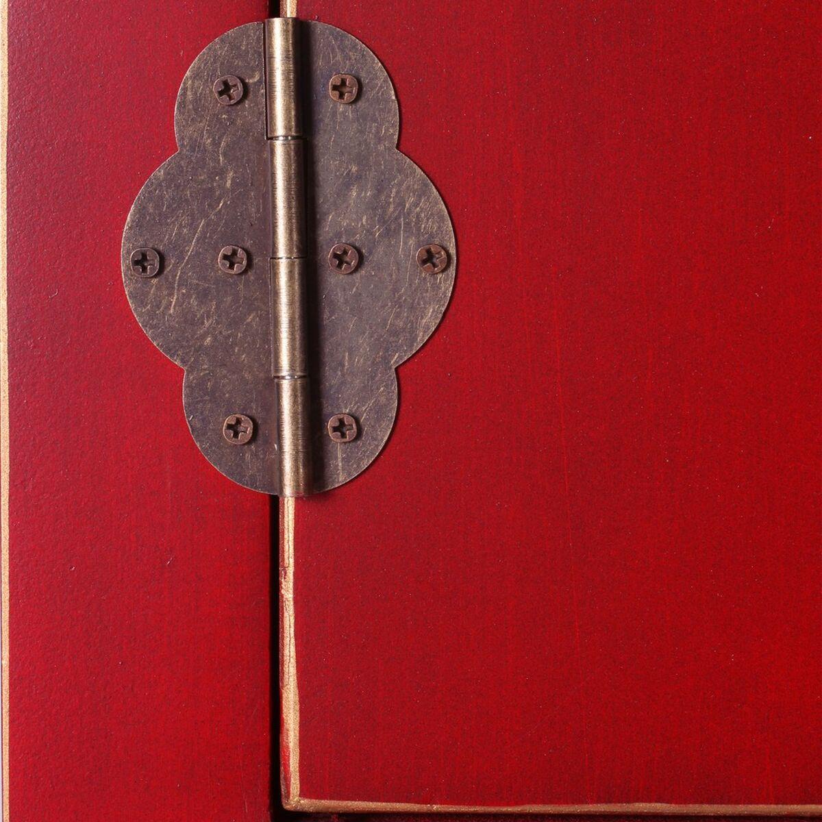 Consola ORIENTE Hierro Madera MDF Rojo Dorado 63 x 26 x 80 cm