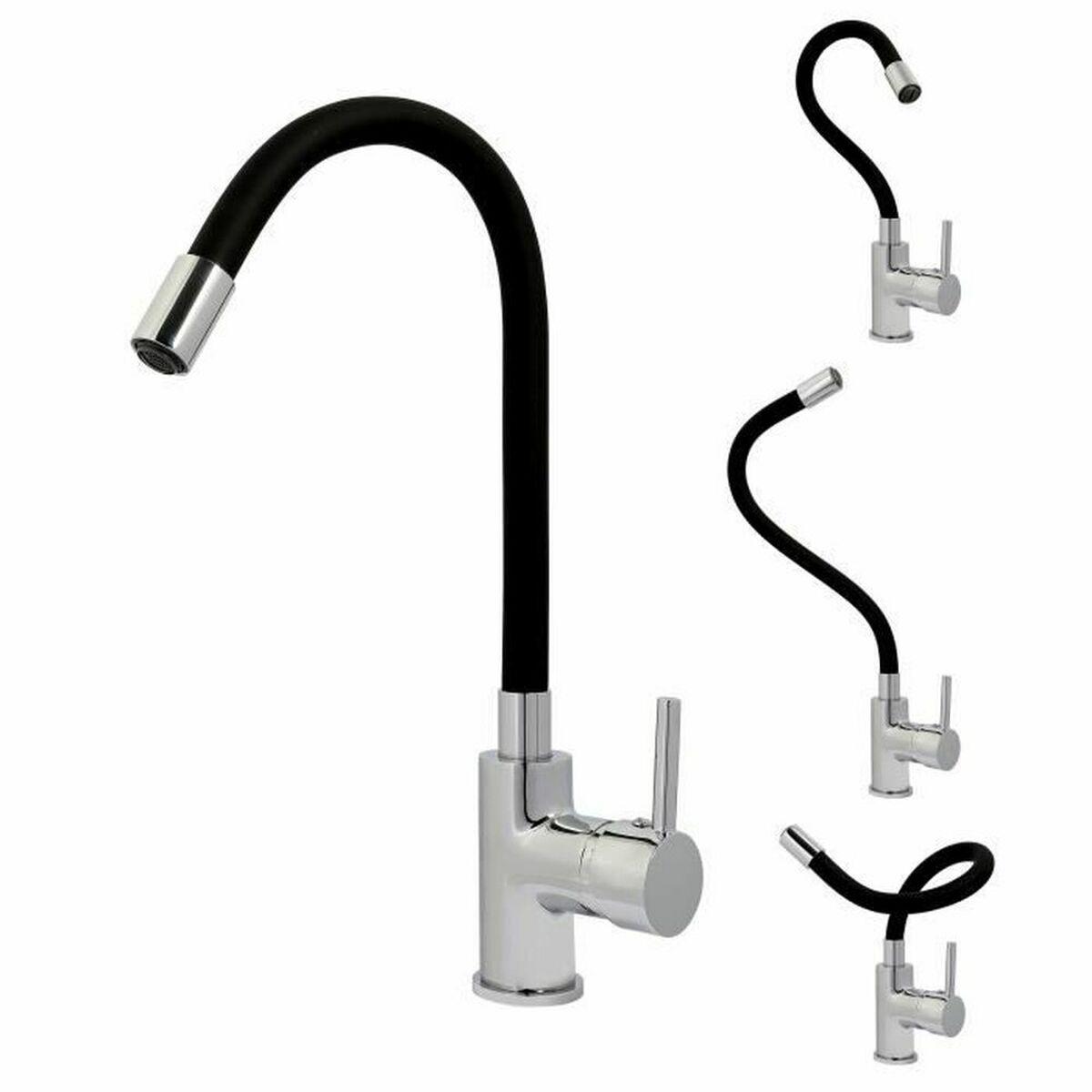 Grifo Monomando Rousseau 4060589 Gris Negro/Gris Acero Inoxidable Latón