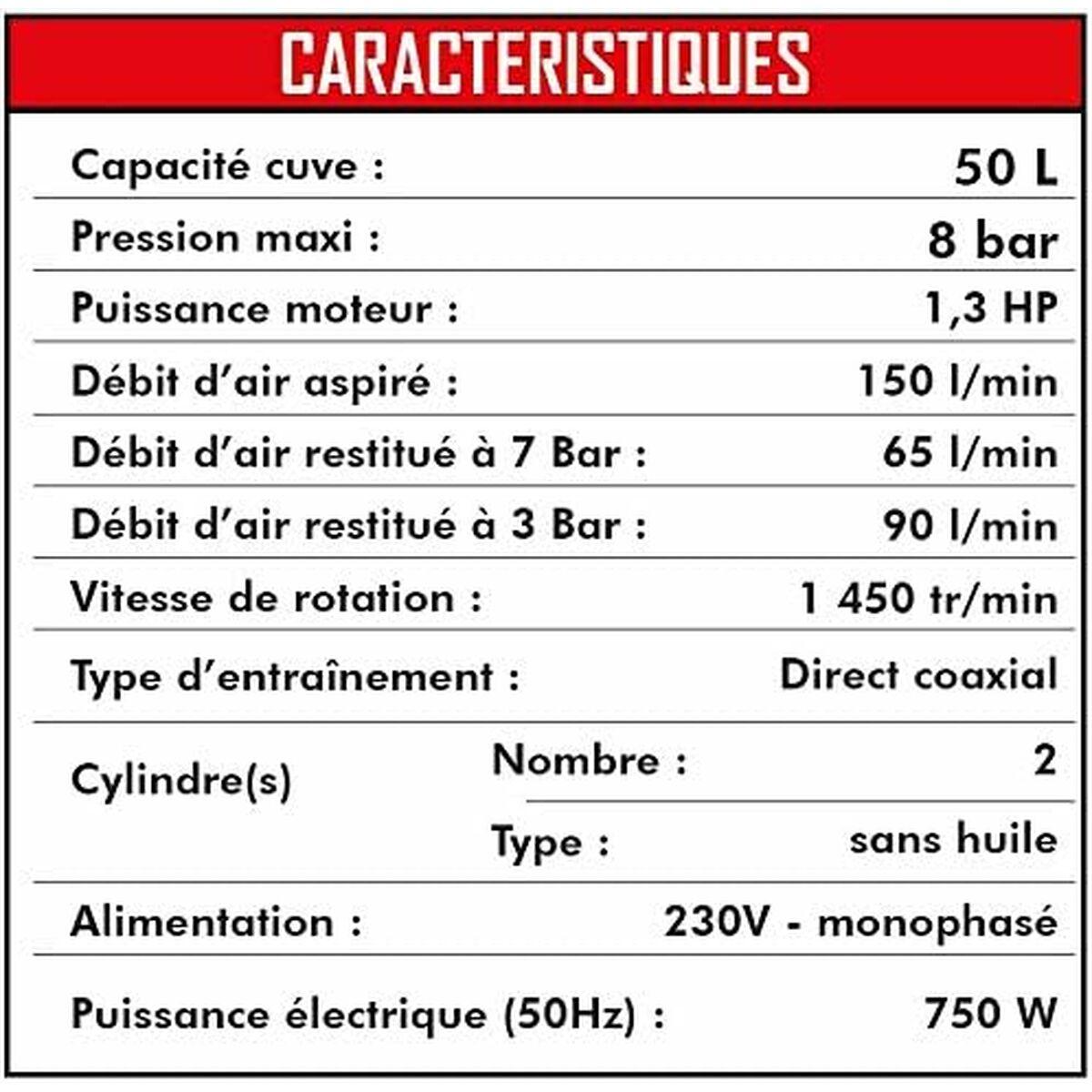 Compresor de Aire MECAFER 425523 Horizontal Silencioso 8 bar 24 L