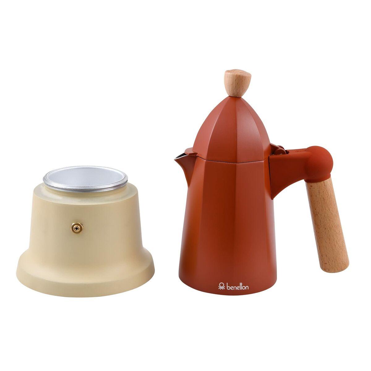Cafetera Italiana Benetton SAFARI BE Aluminio Madera de haya 6 Tazas 600 ml