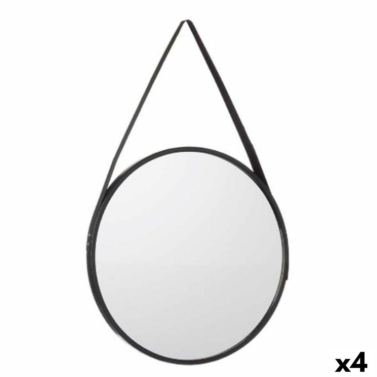Espejo de pared 1265 Negro 60 x 60 x 3 cm Círculo (4 Unidades)