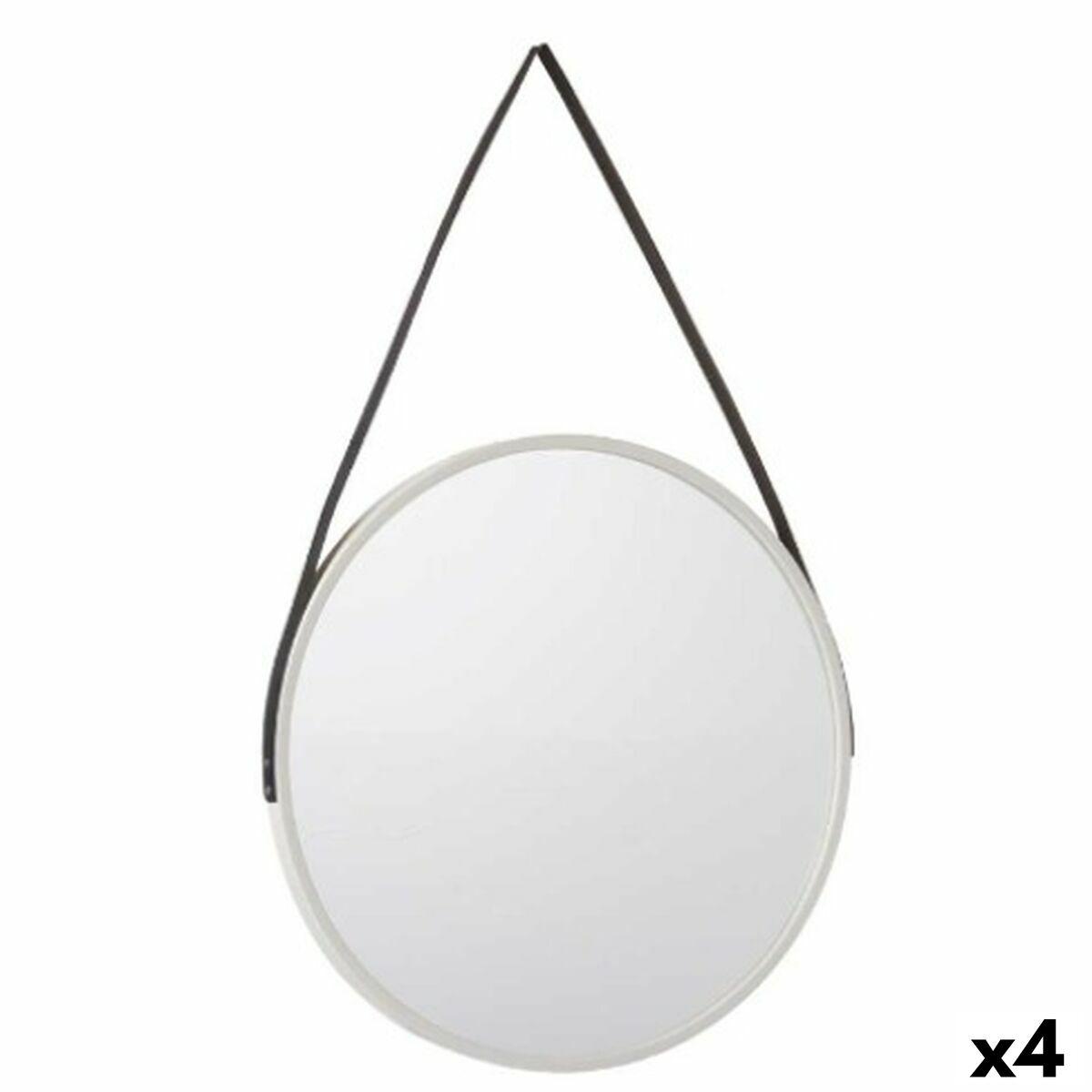 Espejo de pared 1270 Blanco Negro 45 x 45 x 3 cm Círculo (4 Unidades)