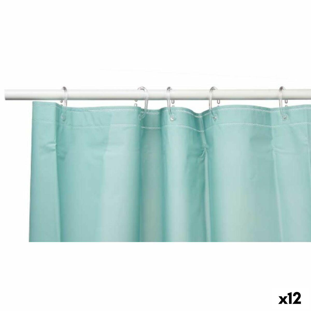 Cortina de Ducha Berilo SC-MIX-01-GREEN Verde Polietileno EVA 180 x 180 cm (12 Unidades)
