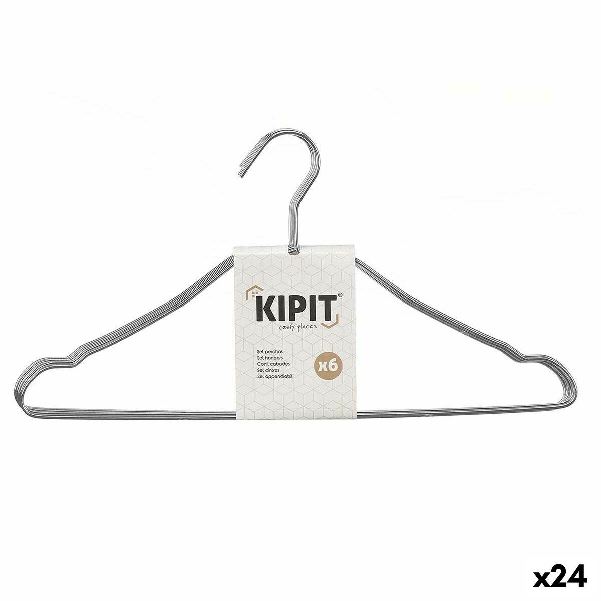 Juego de Perchas Kipit 29100190 Plateado Metal 39,5 x 20 x 0,5 cm (24 Unidades)