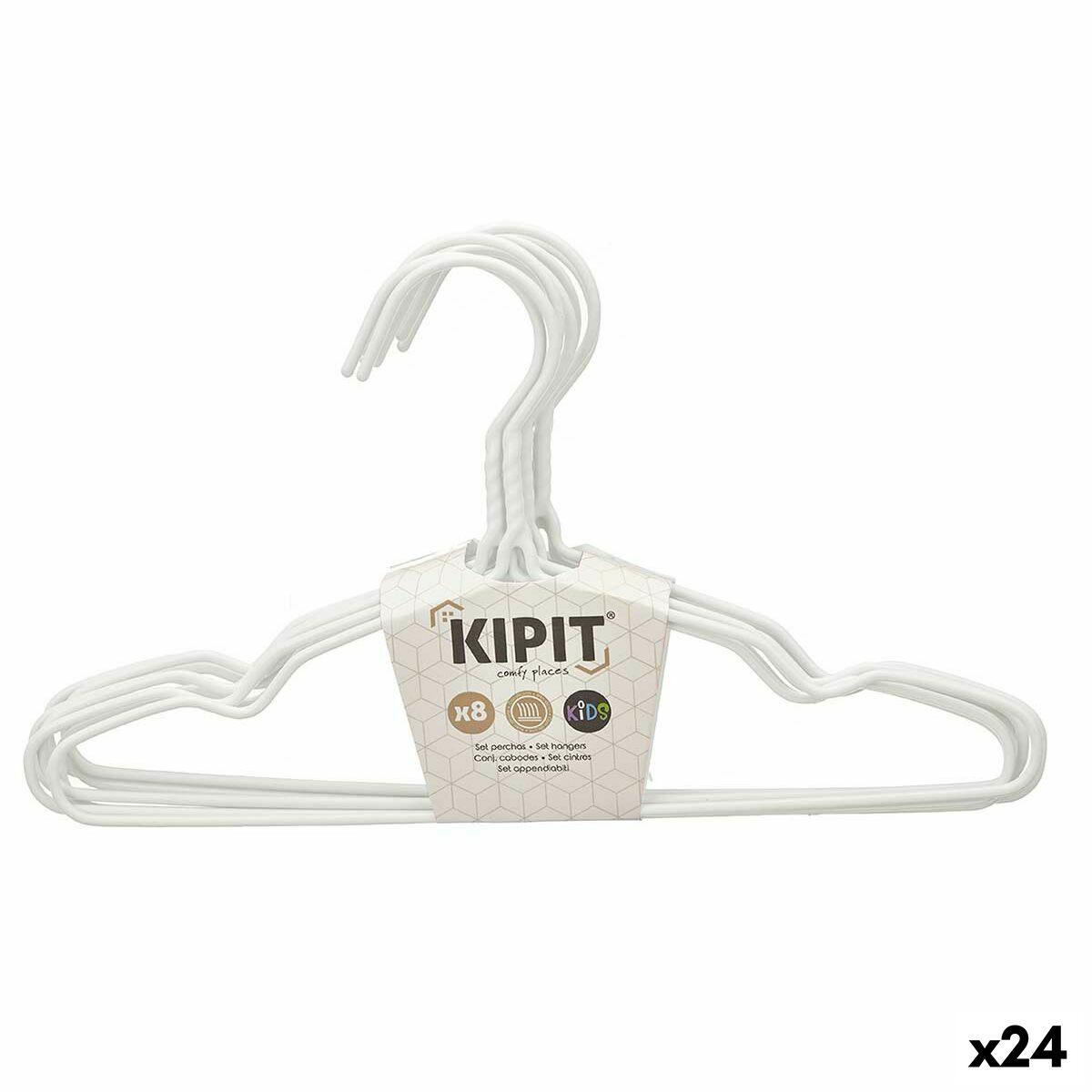 Juego de Perchas Kipit 29100192 Blanco Metal Silicona Infantil 30 x 18 x 1 cm (24 Unidades)