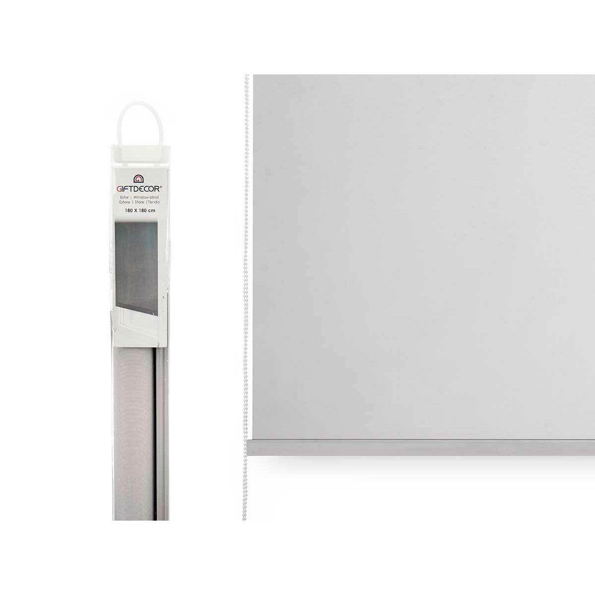 Estor Enrollable 180 x 180 cm Blanco Tela Plástico (6 Unidades)