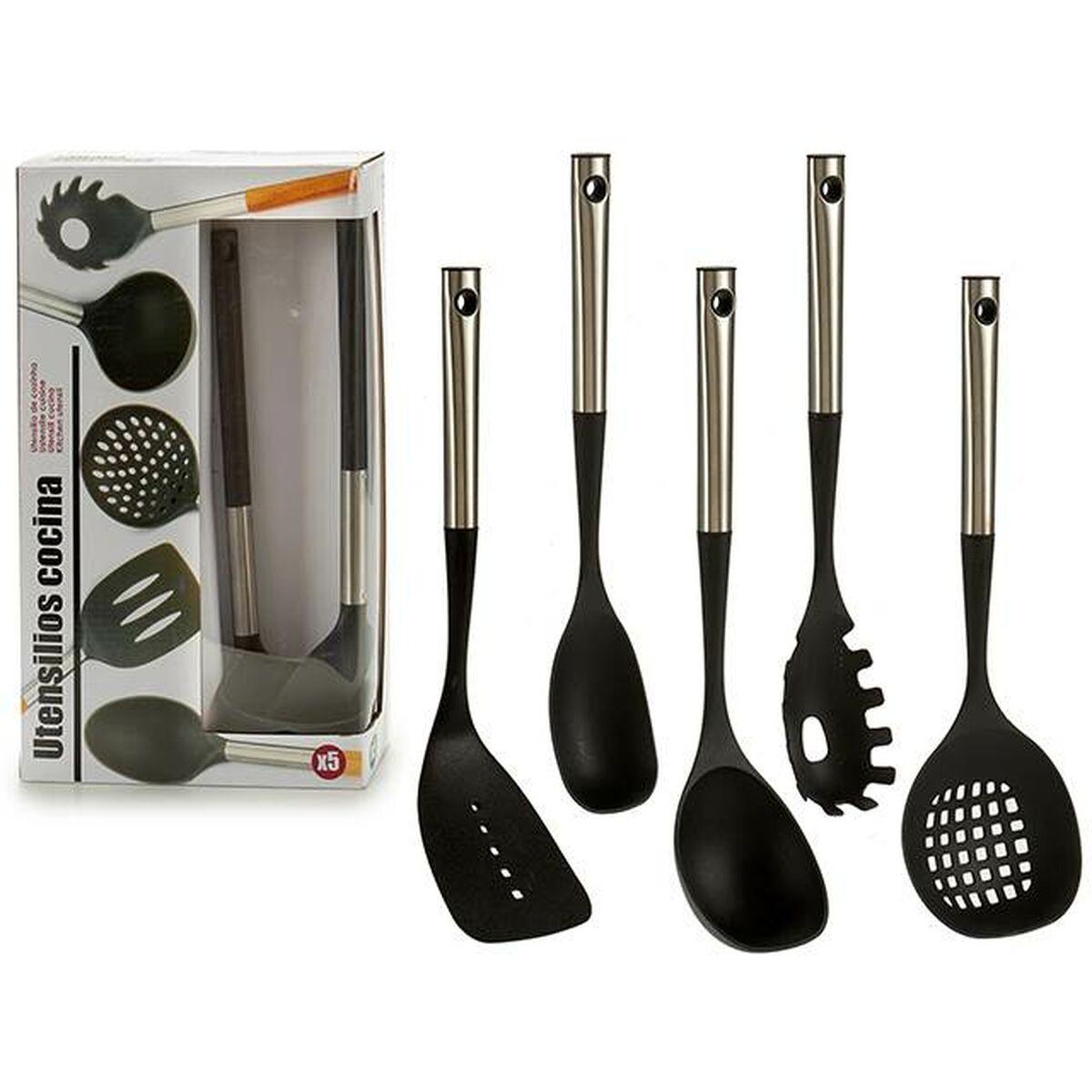 Juego de Utensilios de Cocina Kinvara KT171055S-S5 Negro Plástico 8,5 x 35 x 20,5 cm (6 Unidades)