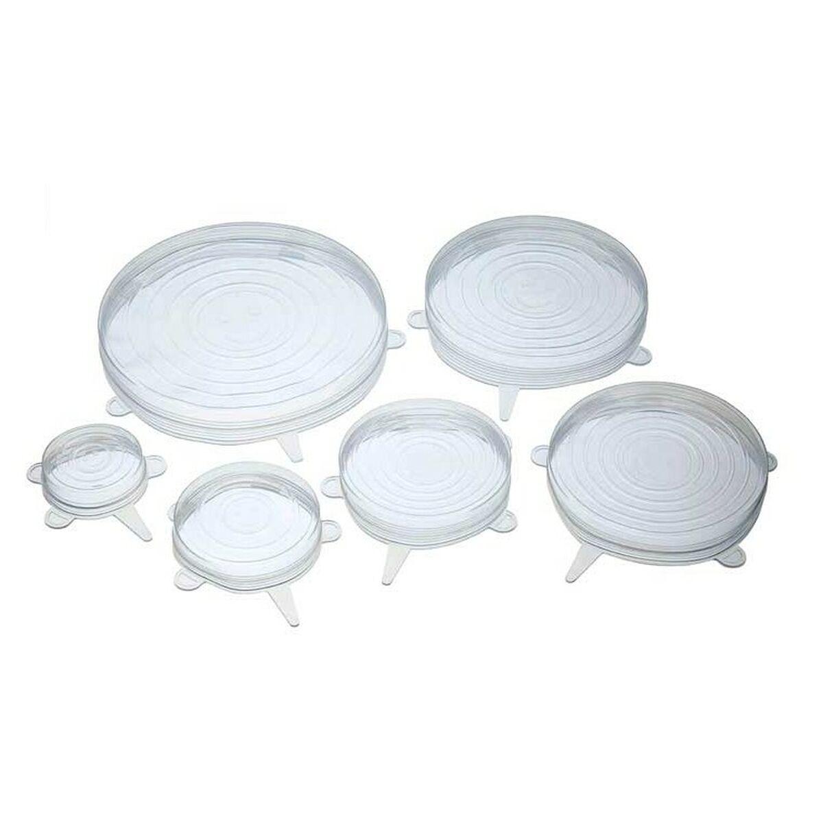 Set de Tapas de Cocina Reutilizables y Ajustables Transparente Silicona (12 Unidades)