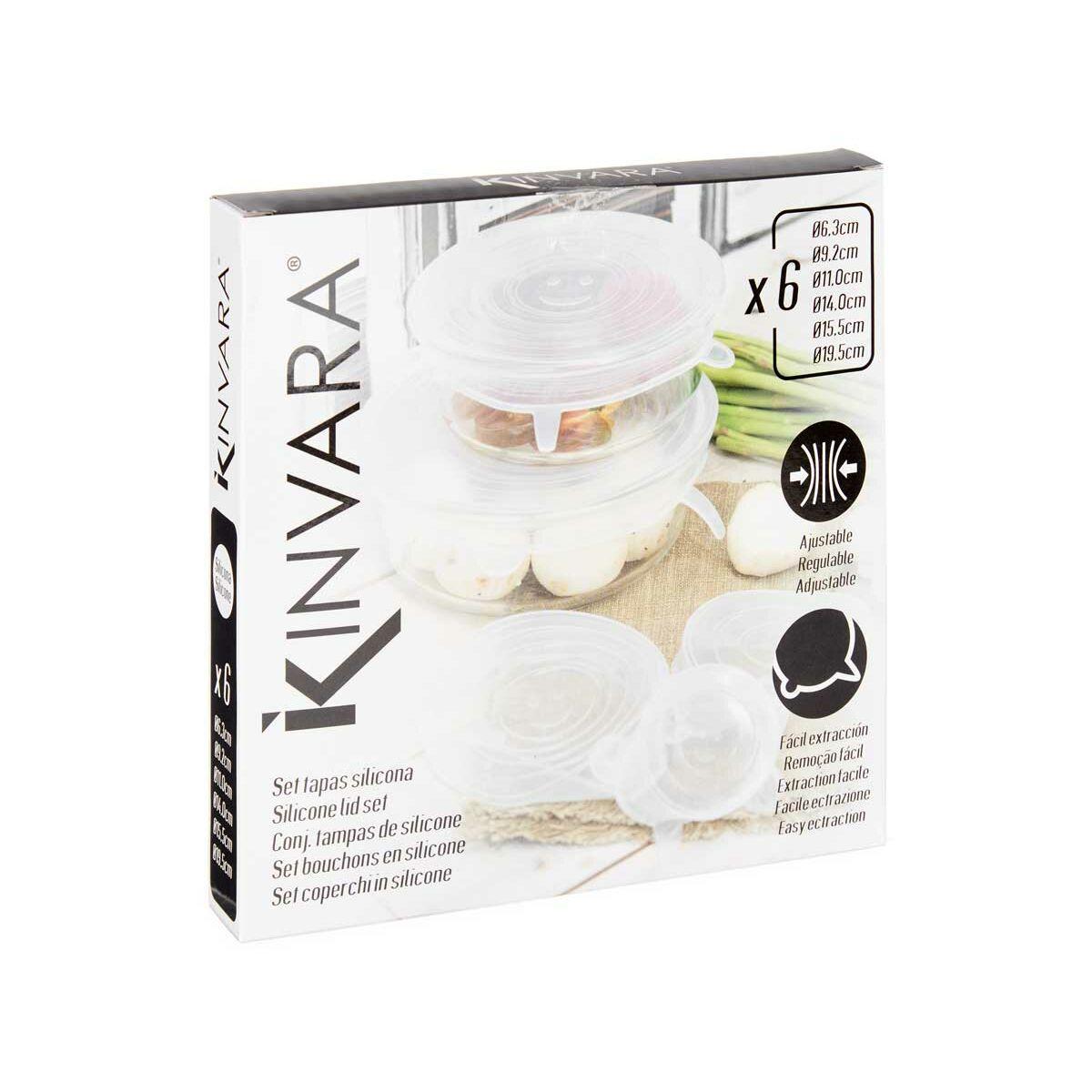 Set de Tapas de Cocina Reutilizables y Ajustables Transparente Silicona (12 Unidades)
