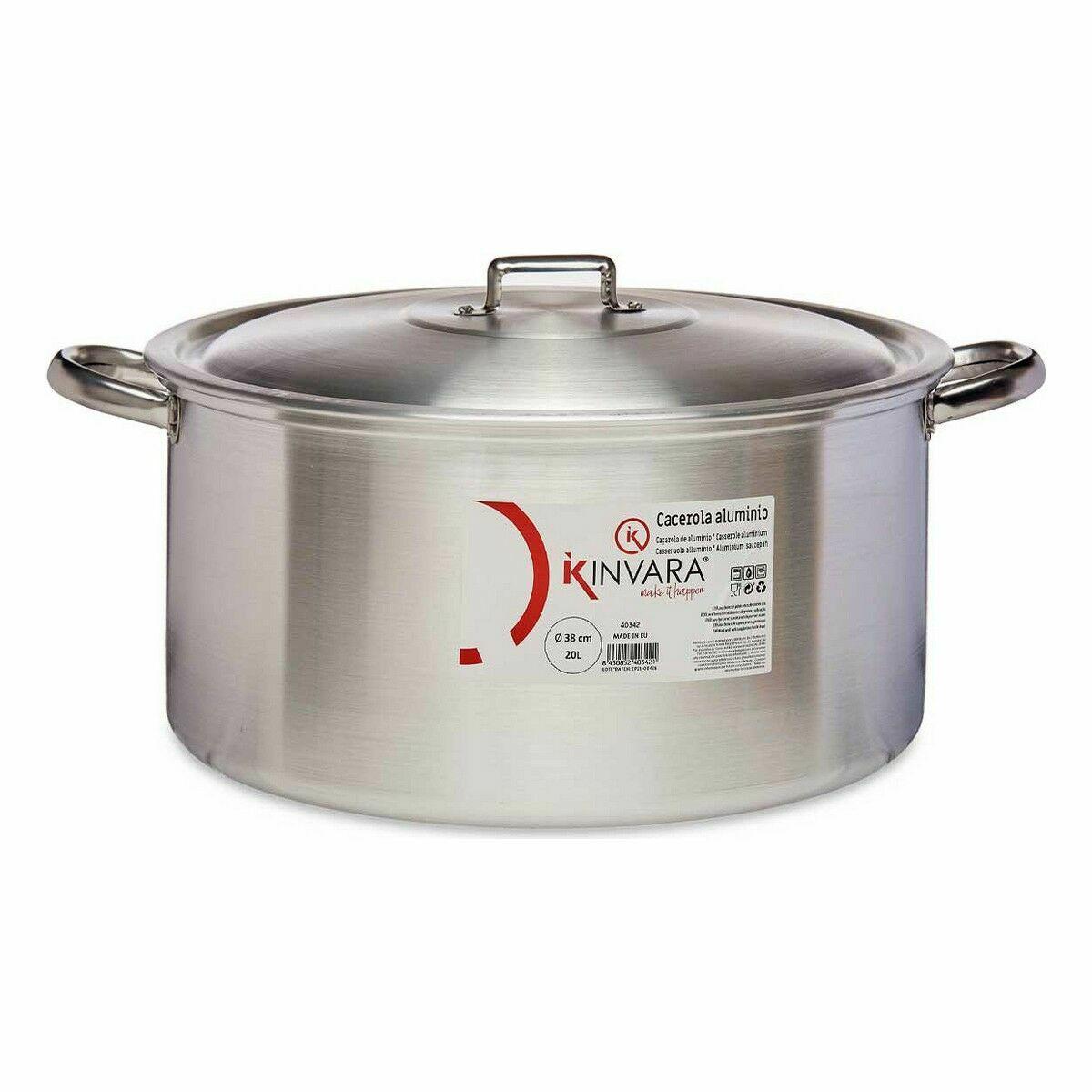 Cacerola Con Tapa Kinvara 100014 Plateado 20 L (3 Unidades)