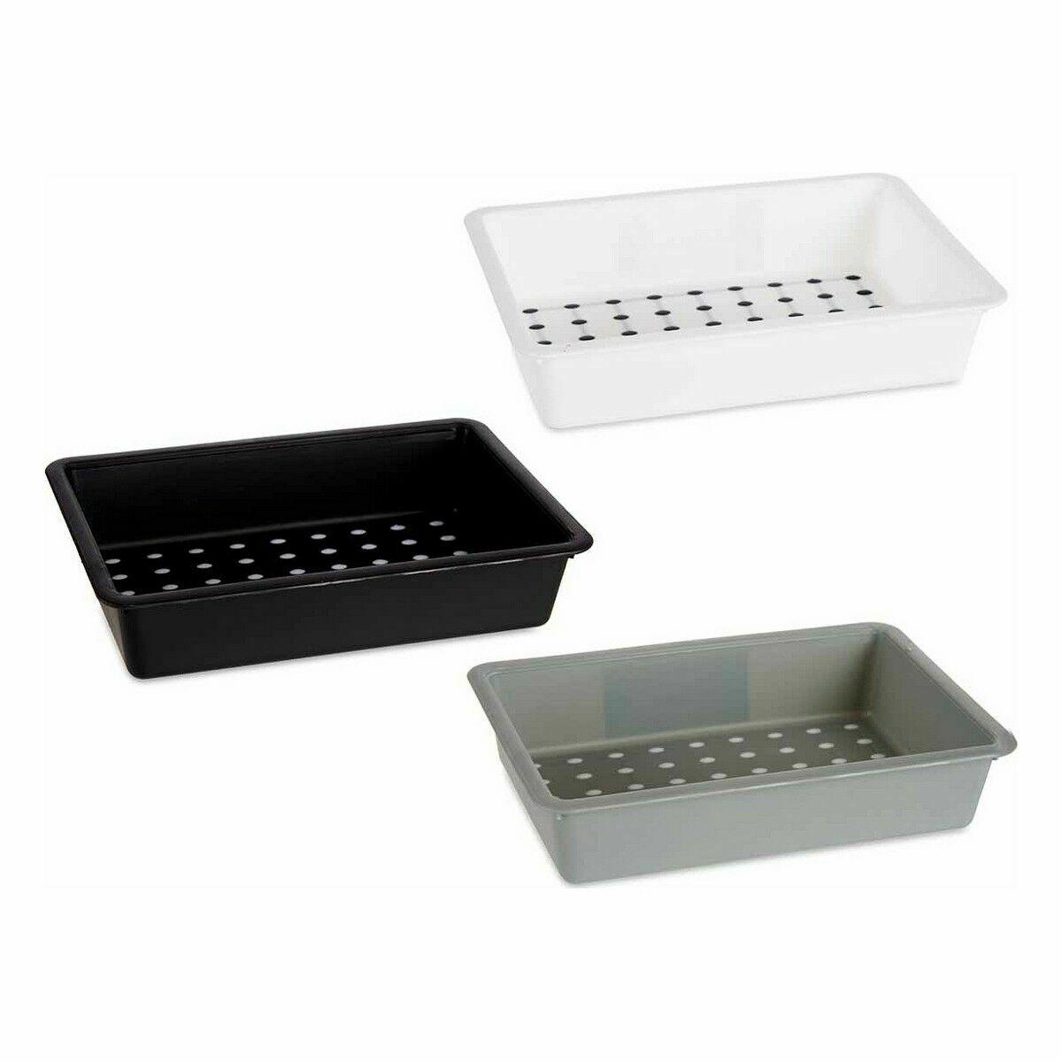 Organizador de Cajones Kinvara CN18799 Blanco Negro Polipropileno 16 x 5 x 24 cm (36 Unidades)