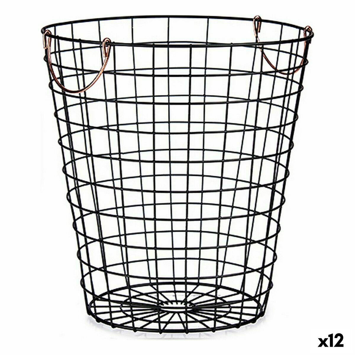 Cesto Kinvara W5759M-CH Negro Acero 30 x 30 x 30 cm Con asas (12 Unidades)