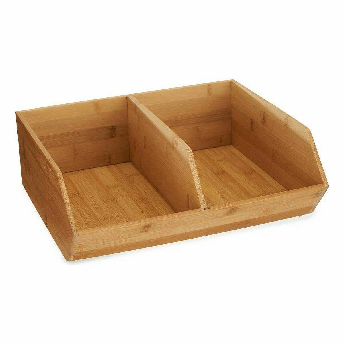 Caja Organizadora Apilable Kinvara JWKW-5152 (2) Marrón Bambú 34,5 x 13 x 31 cm (6 Unidades)