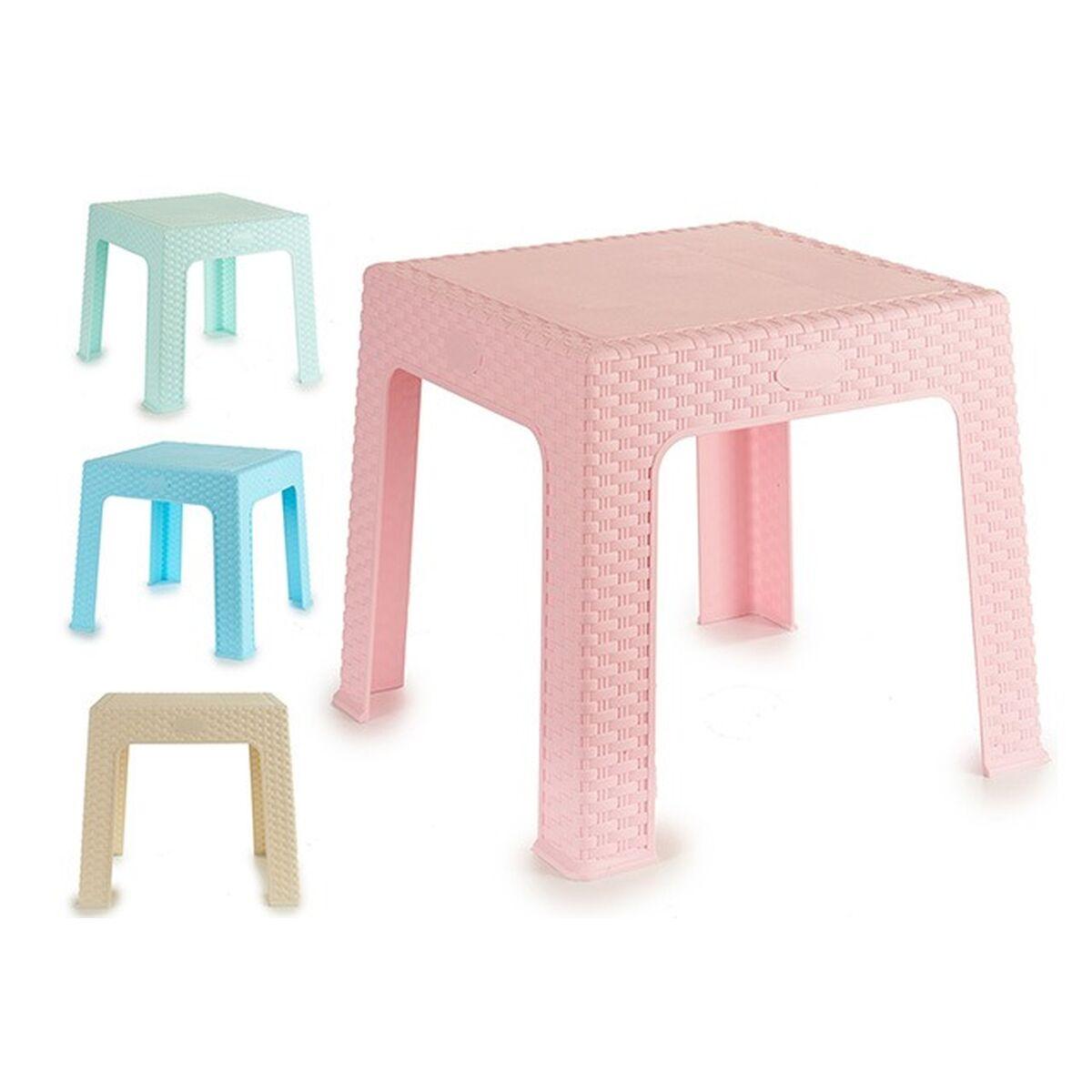 Mesa Infantil Pincello Rattan Amarillo Azul Verde Rosa