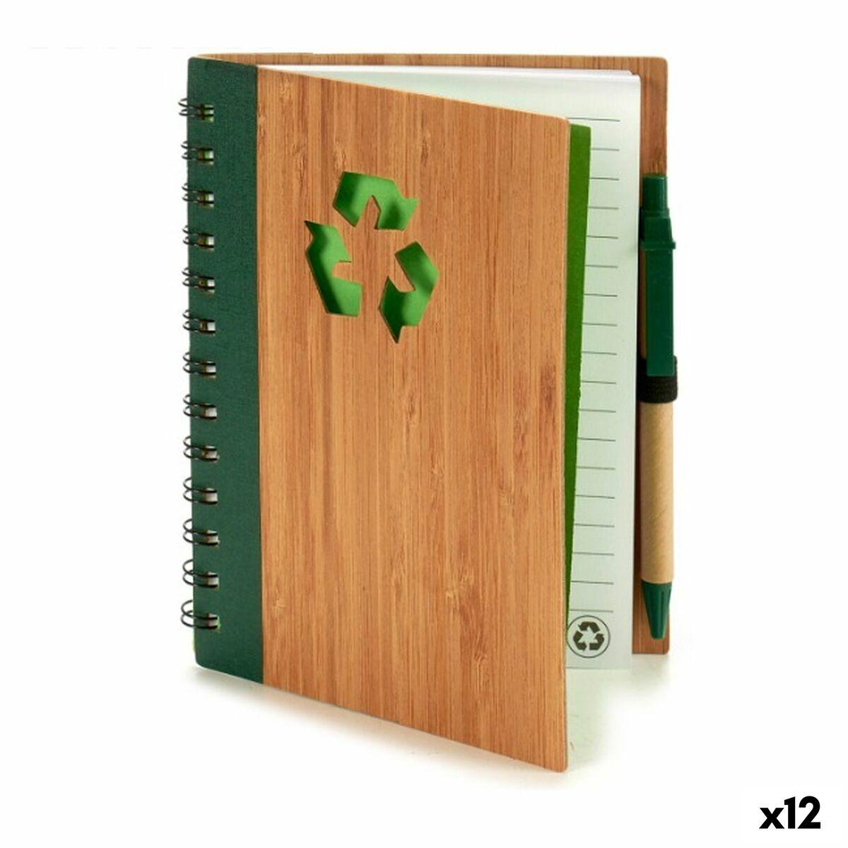 Libreta de Anillas con Bolígrafo Pincello AR1810136 1 x 18 x 14 cm Bambú (12 Unidades)