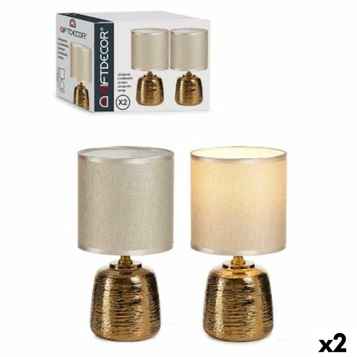 Lámpara de mesa Set Dorado Cerámica 13 x 13 x 26 cm (6 Unidades)
