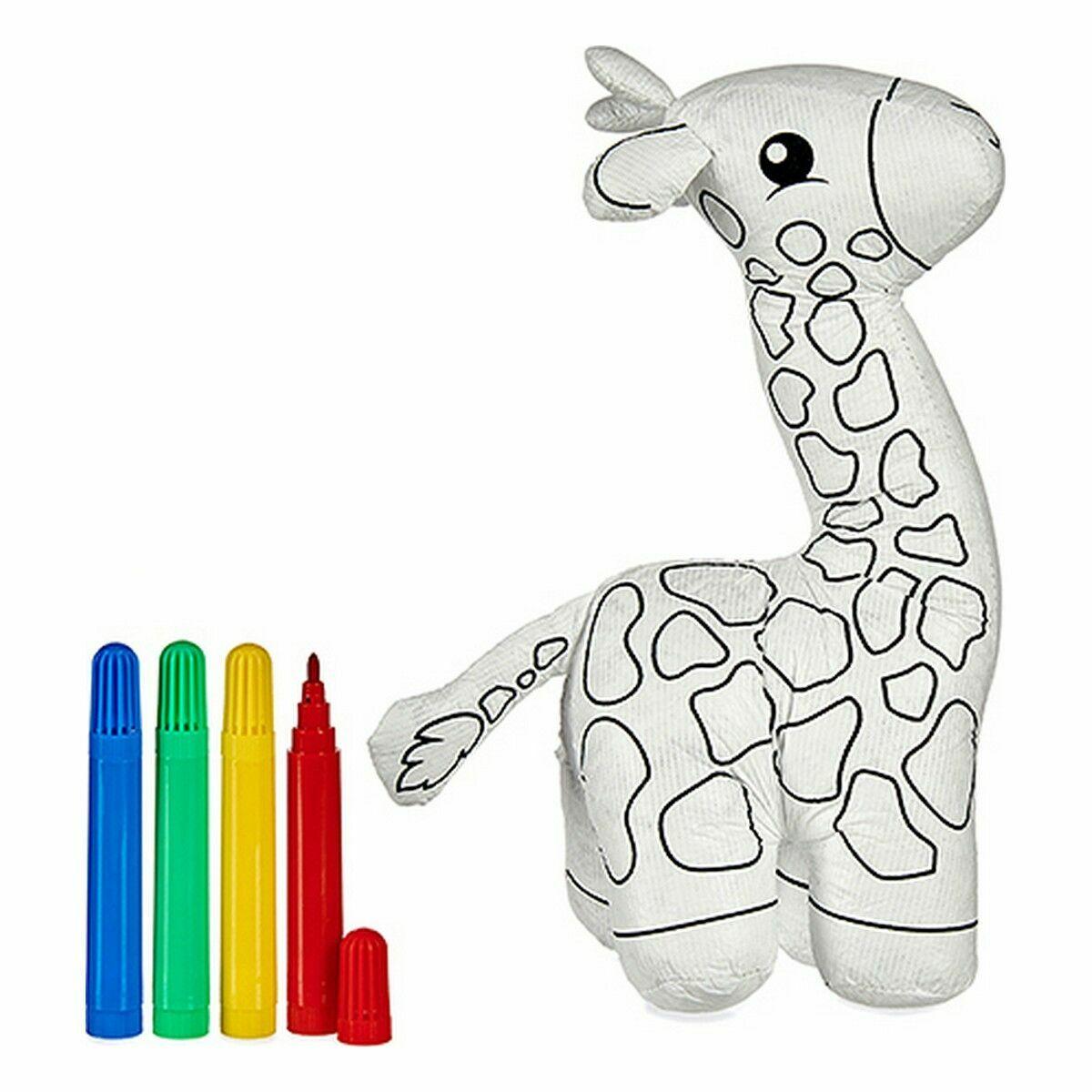 Peluche para Colorear Pincello ST448 Blanco Negro 9 x 23 x 15 cm Jirafa (8 Unidades)