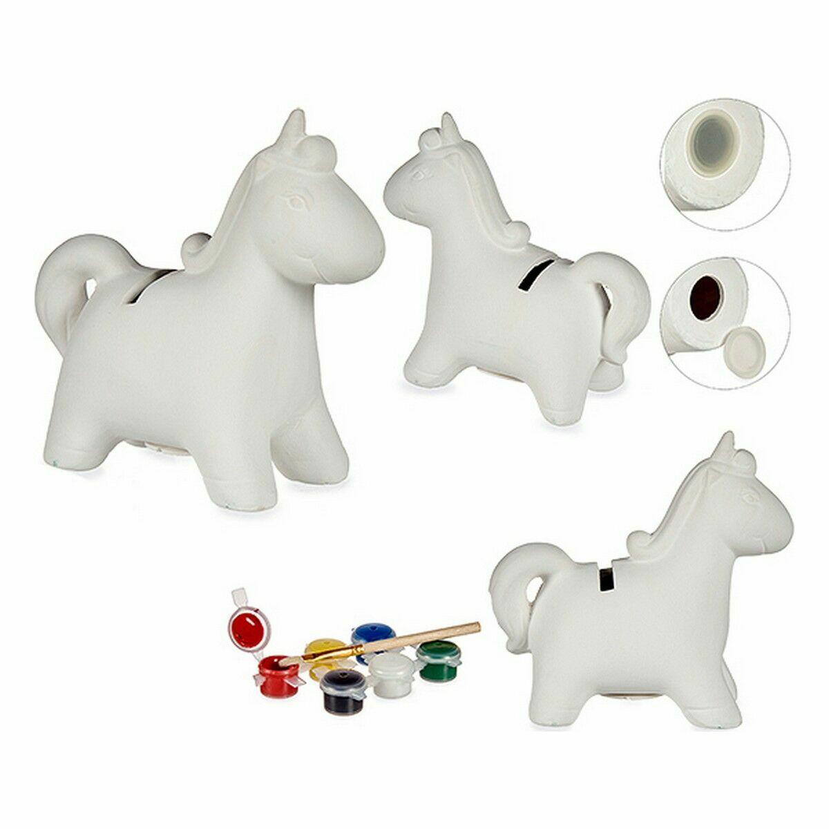 Hucha para Pintar Pincello 87766 Cerámica Unicornio 6,4 x 13 x 14 cm (12 Unidades)
