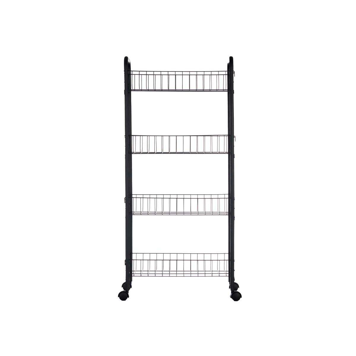 Carrito Verdulero Kinvara 86933 Negro Metal Polipropileno Plástico 40,5 x 27 x 82,5 cm (4 Unidades)