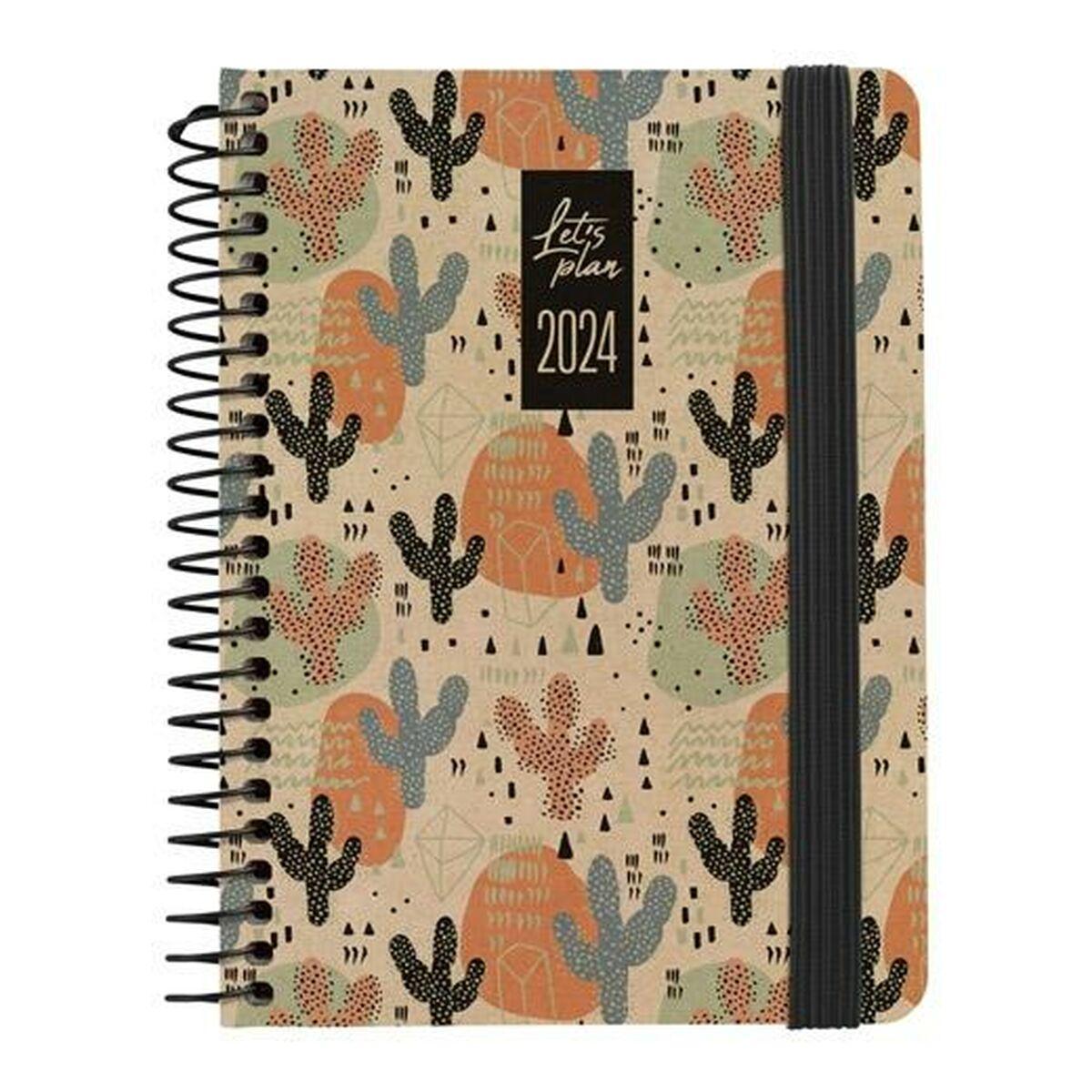 Agenda Grafoplas Nature Marrón 2024 Cactus A6 10 x 15 cm