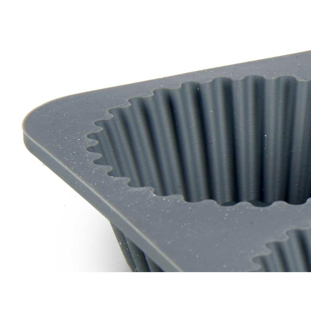 Moldes para Magdalenas Kinvara HH341 Gris claro Gris oscuro 25,5 x 3 x 17,5 cm Magdalenas (6 Unidades)