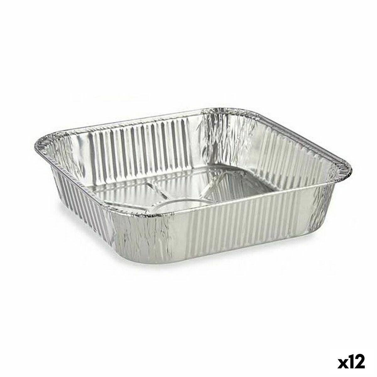 Set de bandejas para Alimentos Kinvara 23241 Desechable Cuadrado 12 Unidades