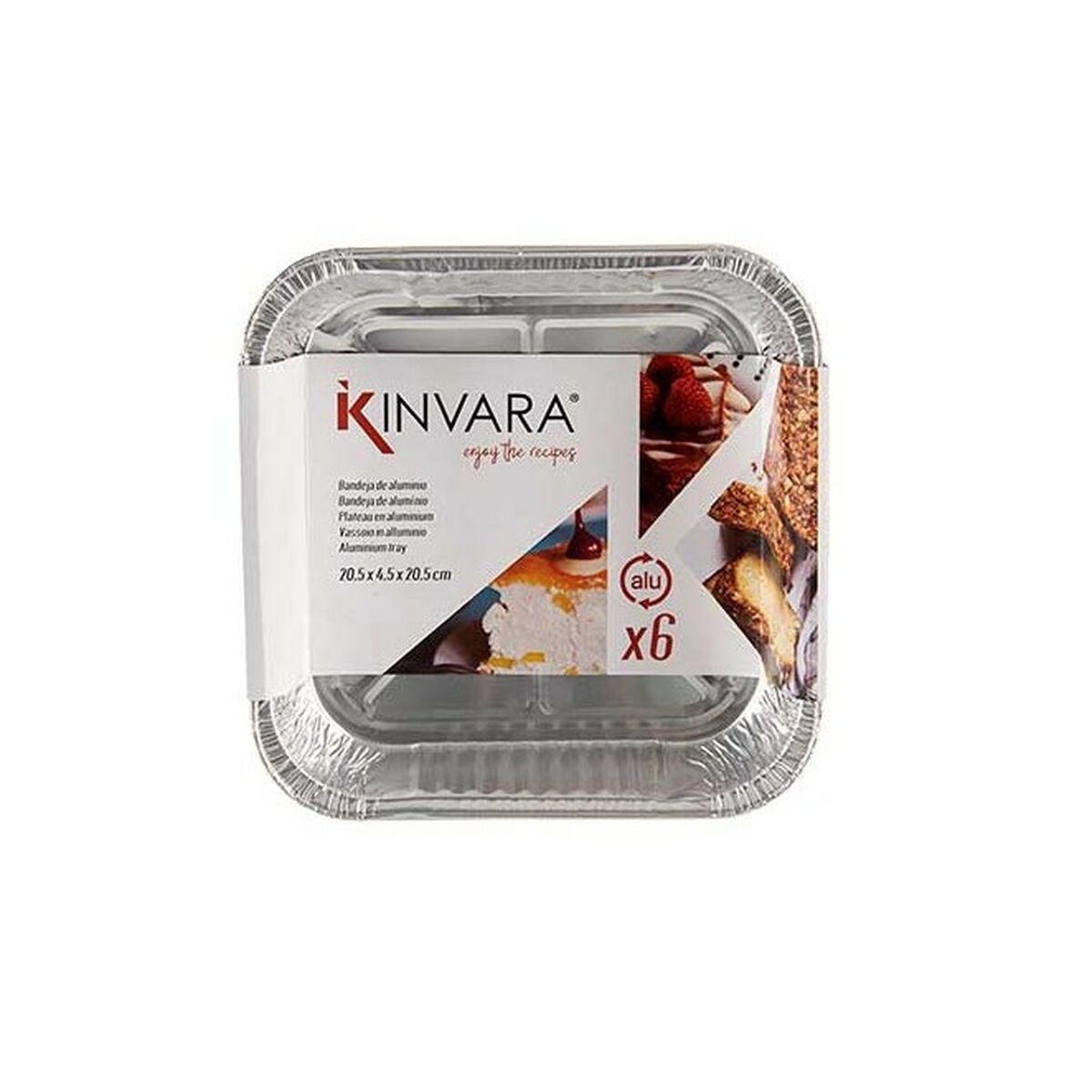 Set de bandejas para Alimentos Kinvara 23241 Desechable Cuadrado 12 Unidades