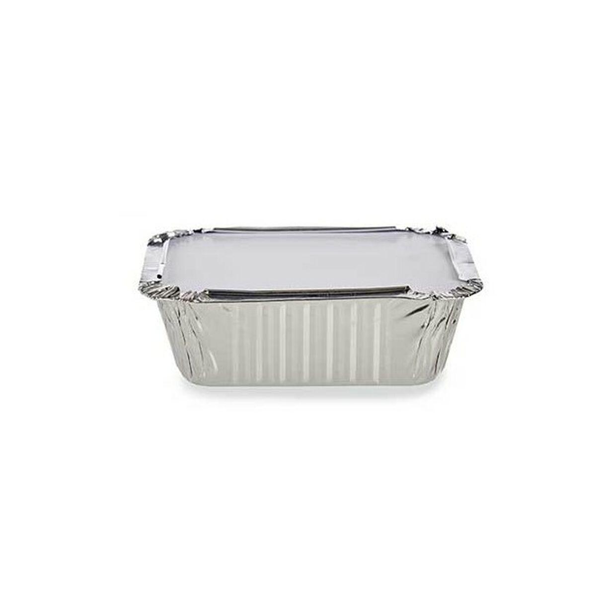 Set de bandejas para Alimentos Kinvara 16144 Aluminio 14,5 x 7,5 x 12,5 cm Desechable Con Tapa (12 Unidades)