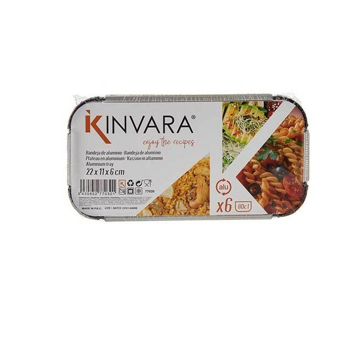 Set de bandejas para Alimentos Kinvara 16153 Desechable Con Tapa 12 Unidades