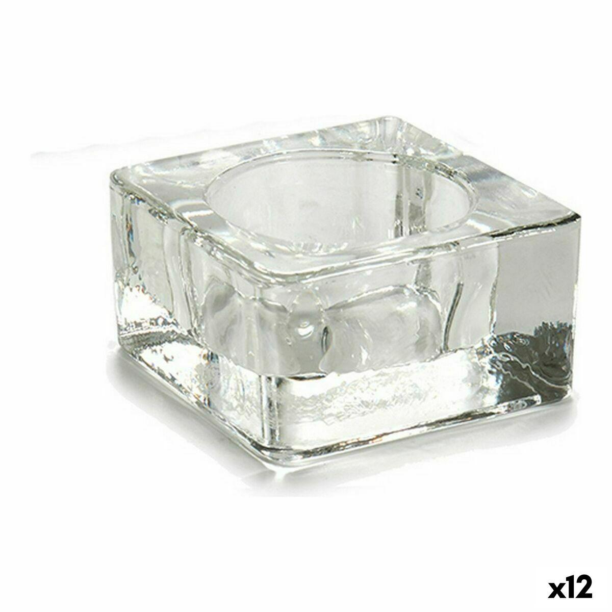 Portavelas Transparente Vidrio 6 x 3 x 6 cm (12 Unidades)