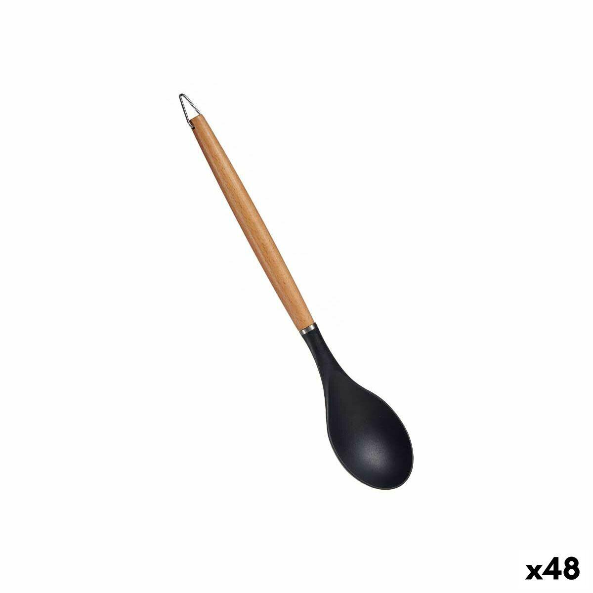 Cucharón Kinvara HW428012 Negro Madera de haya 7 x 2 x 32,5 cm (48 Unidades)