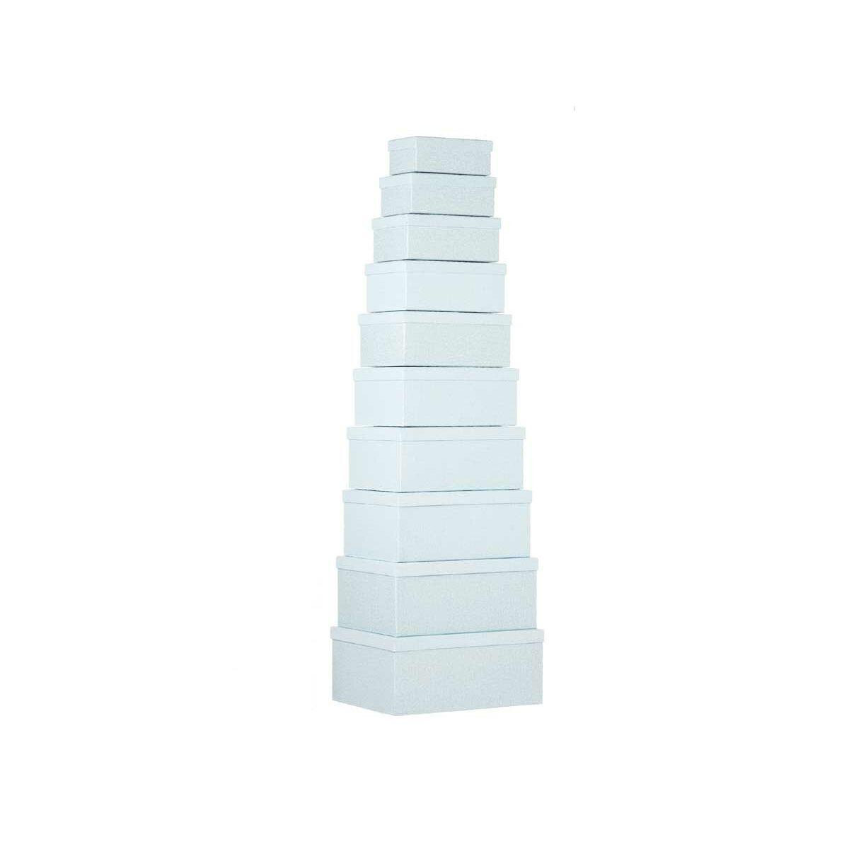 Set de Cajas Organizadoras Apilables Azul Cartón (2 Unidades)
