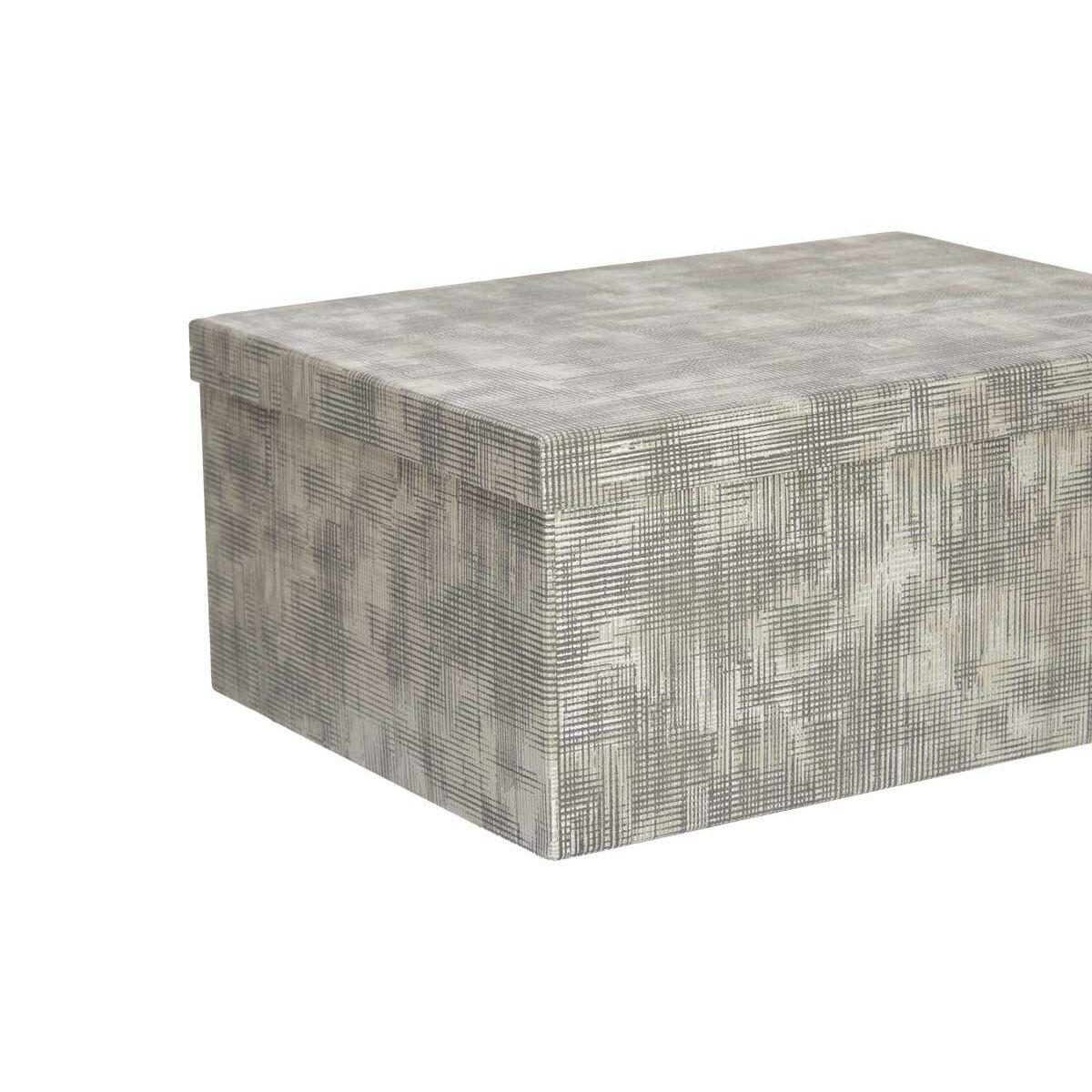 Set de Cajas Organizadoras Apilables Pincello 128 Antracita Cartón Rayas (2 Unidades)