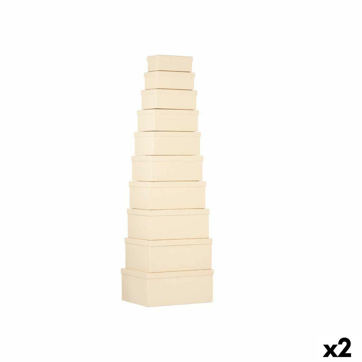 Set de Cajas Organizadoras Apilables Pincello 125 Natural Cartón (2 Unidades)