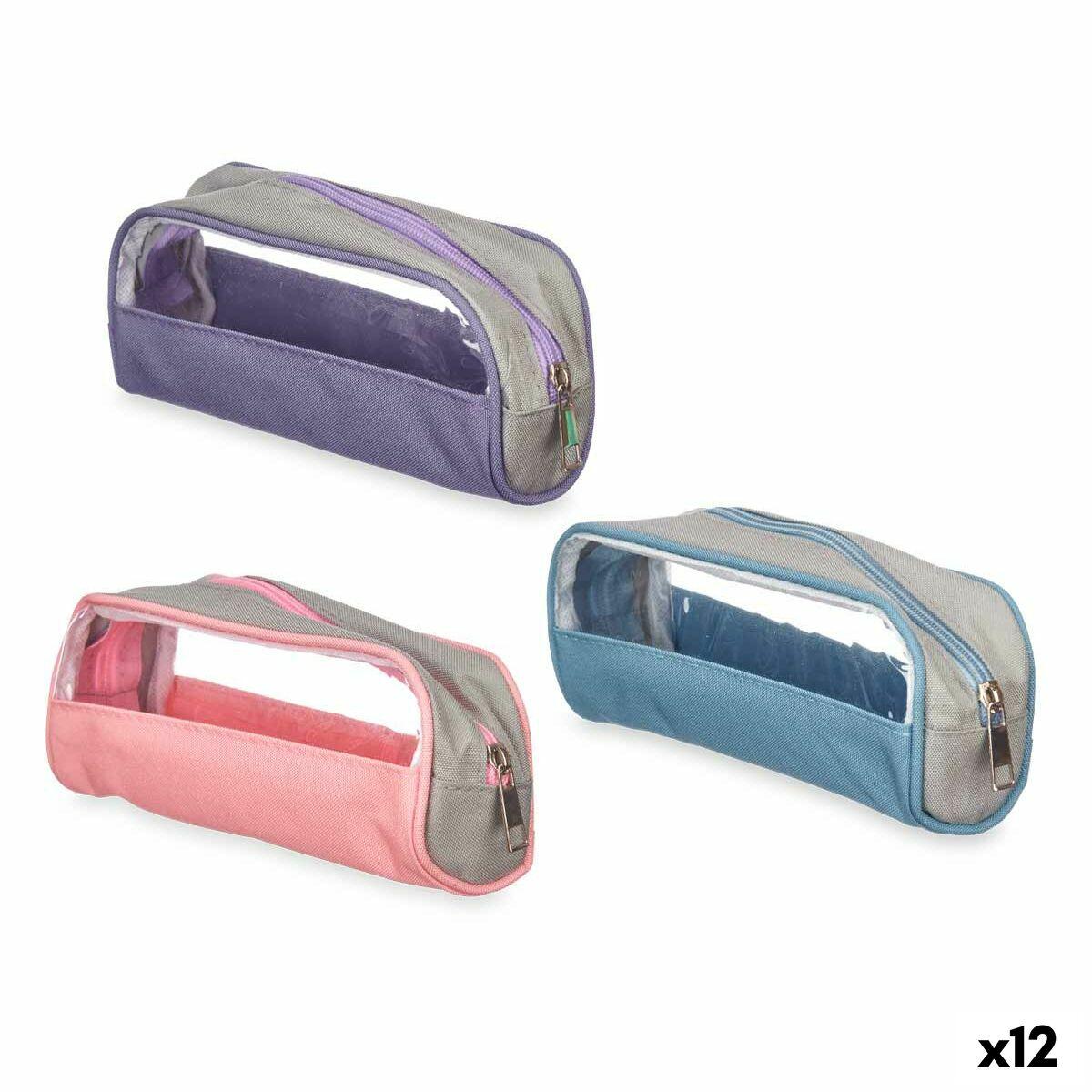 Estuche Escolar Pincello 444 Azul Transparente 23 x 5,5 x 8 cm (12 Unidades)