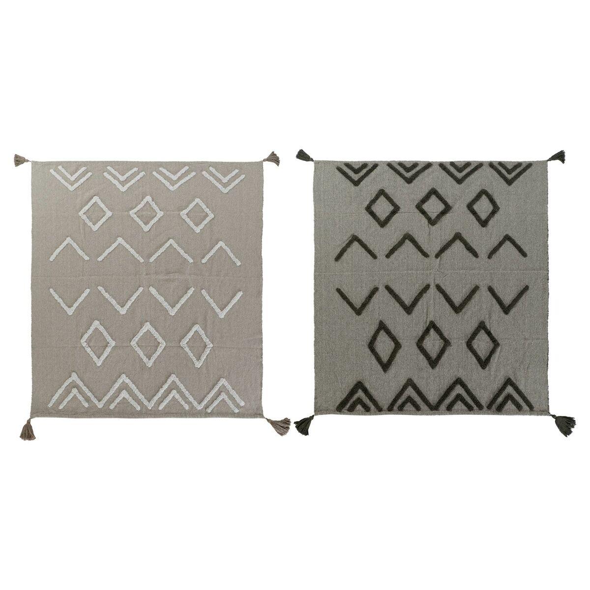 Cubrecamas DKD Home Decor Blanco Verde Beige Verde oscuro 130 x 170 x 0,5 cm (2 Unidades)